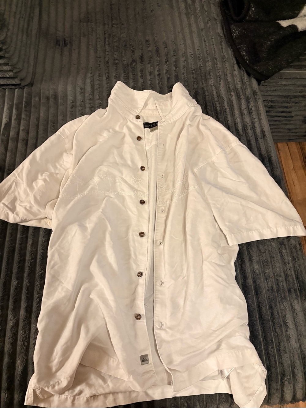 White Short-Sleeve Button up